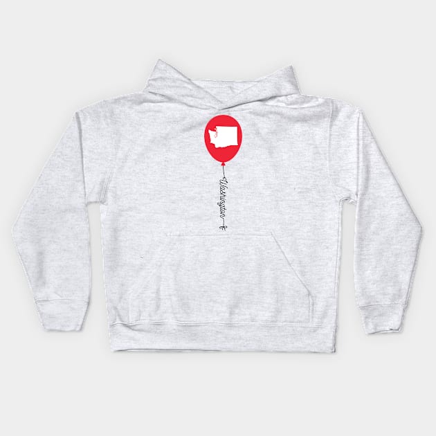 Washington State Balloon Kids Hoodie by InspiredQuotes